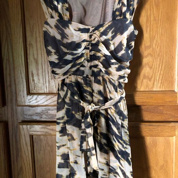 Anthropologie Tracy Reese Leopard Print Silk Ruched Mini Dress Mob Wife - 6 - Picture 9 of 12